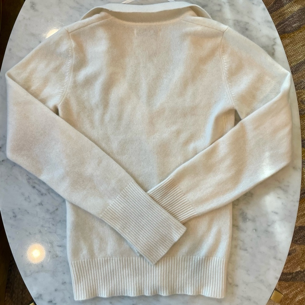 NAADAM Cashmere Buttoned V-Neck Sweater, Cream, XS - Picture 16 of 16